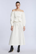 Pleated Front Crop Pant