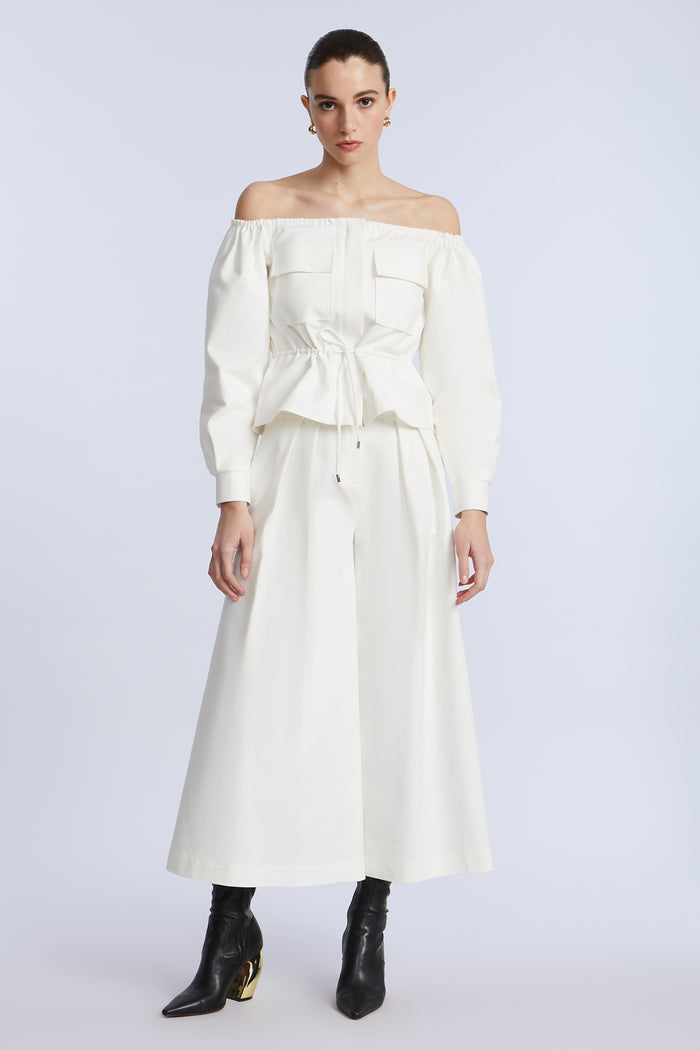 Pleated Front Crop Pant