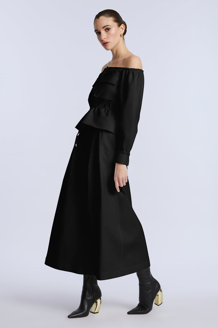 Pleated Front Crop Pant