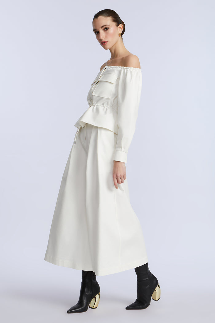 Pleated Front Crop Pant