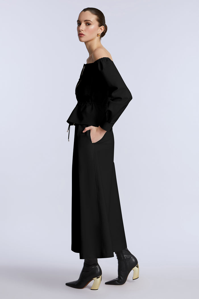 Pleated Front Crop Pant