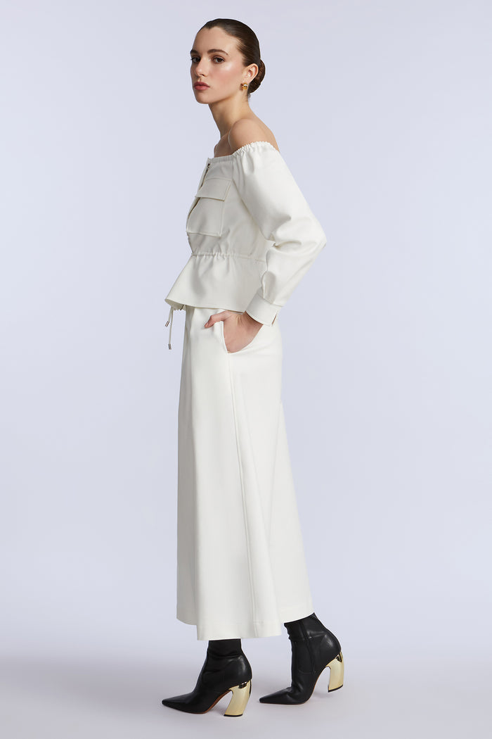 Pleated Front Crop Pant