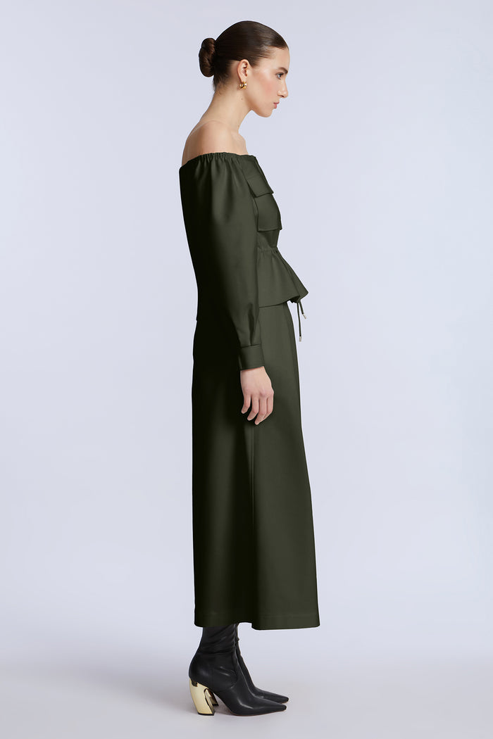 Pleated Front Crop Pant
