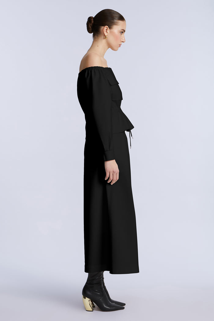 Pleated Front Crop Pant