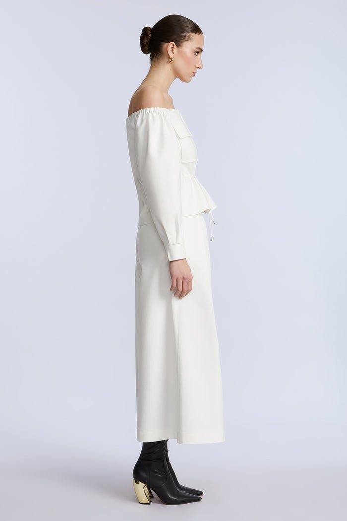Pleated Front Crop Pant