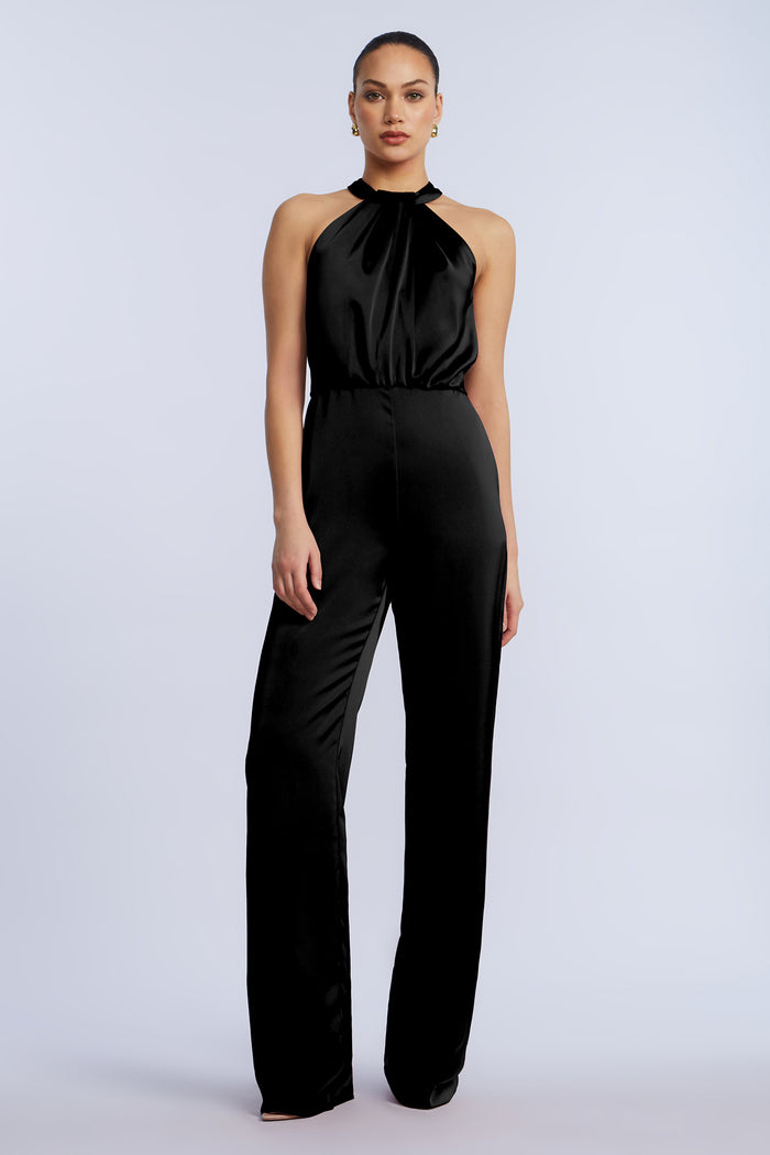 Pleated Halter Jumpsuit