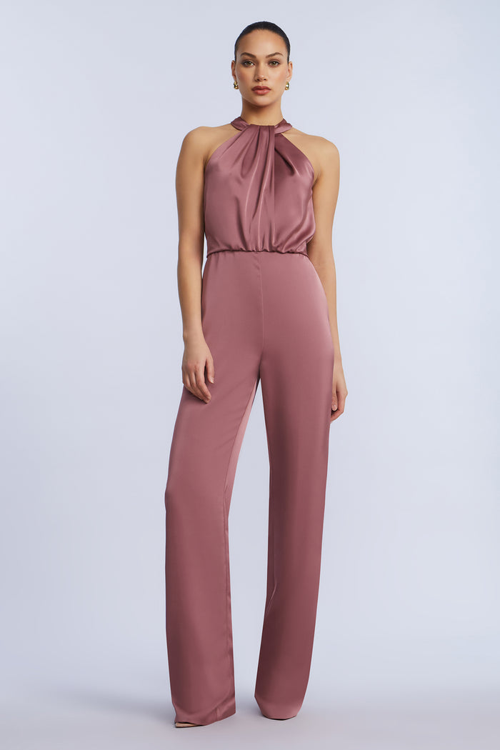 Pleated Halter Jumpsuit