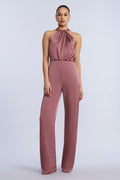 Pleated Halter Jumpsuit