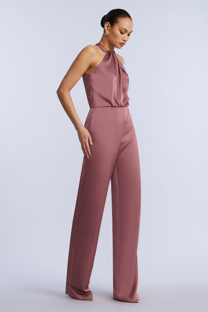 Pleated Halter Jumpsuit