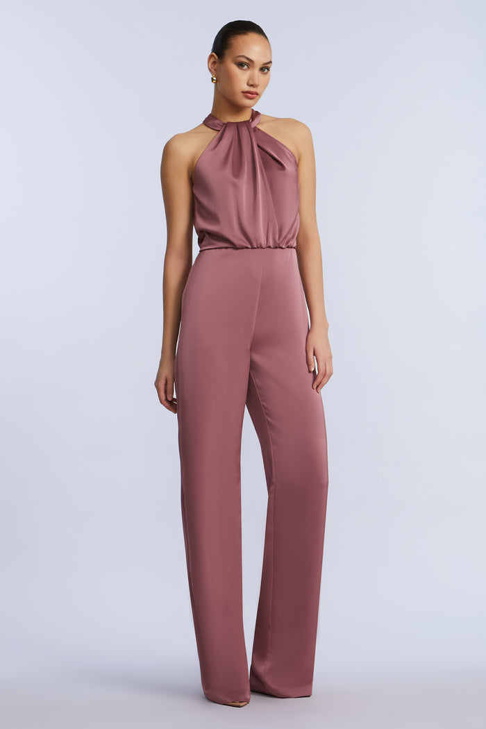 Pleated Halter Jumpsuit