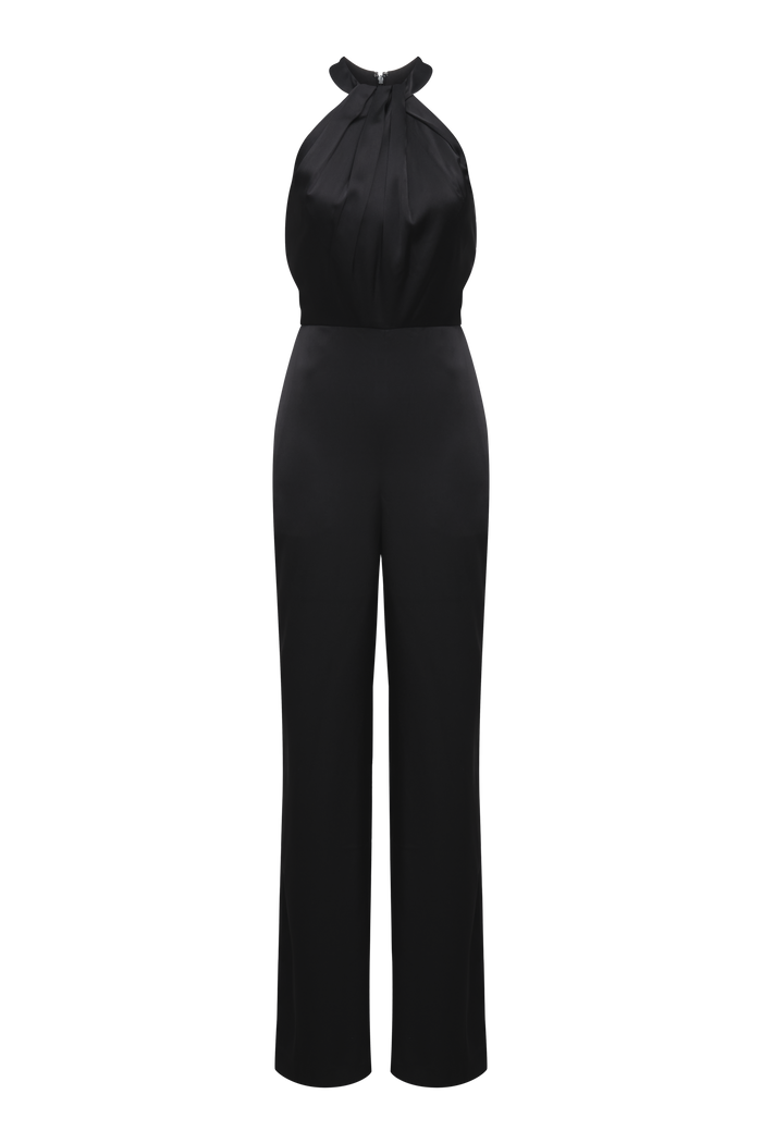 Pleated Halter Jumpsuit