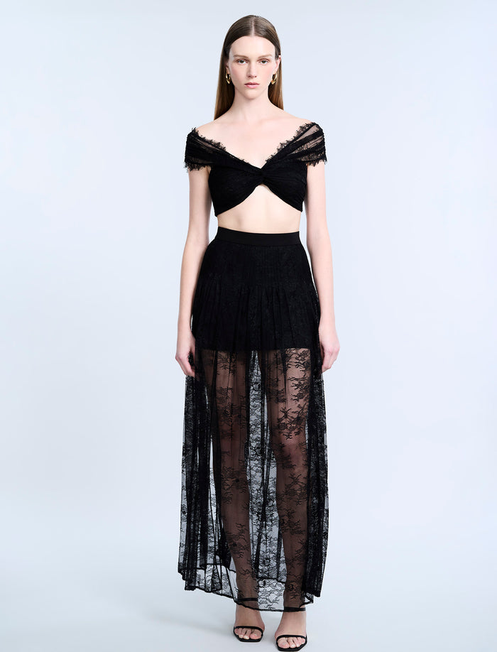 Pleated Lace Skirt