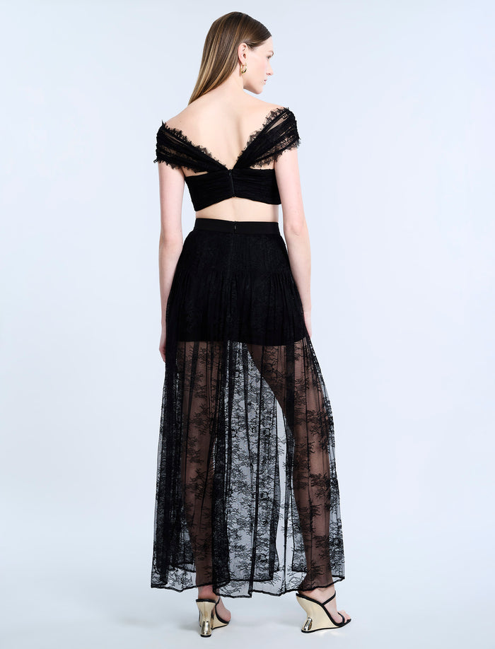Pleated Lace Skirt
