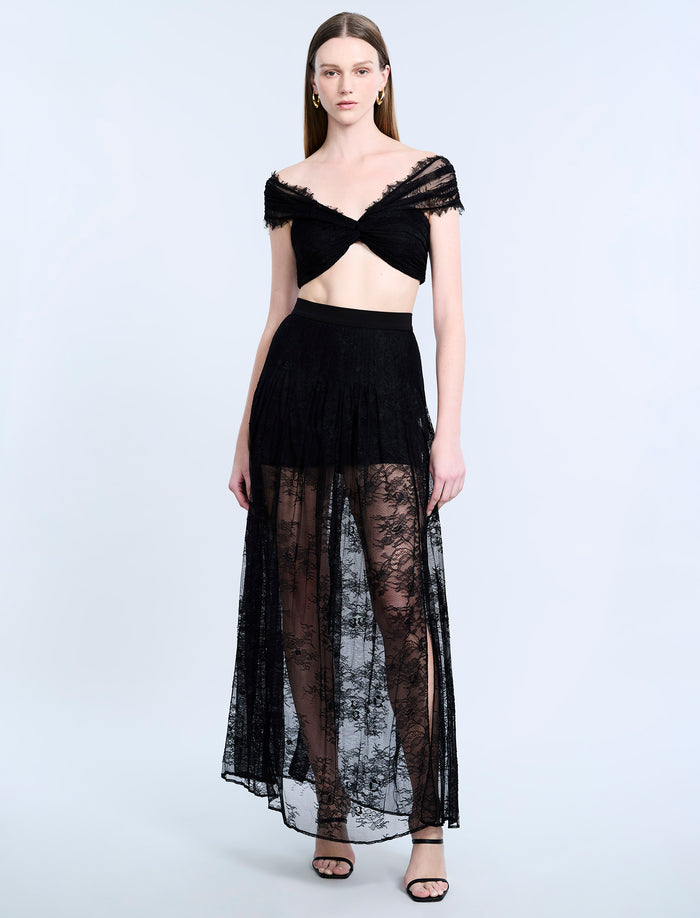 Pleated Lace Skirt