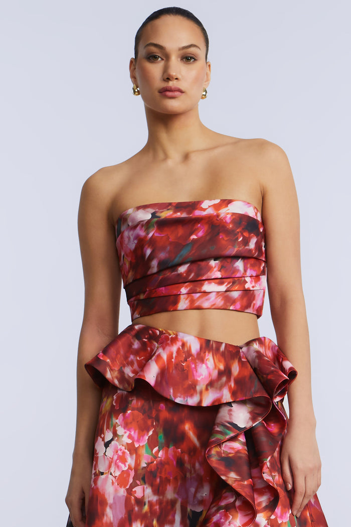 Pleated Satin Bustier