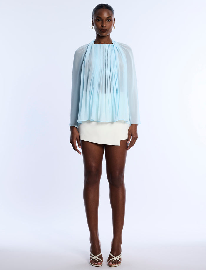 Pleated Sheer Blouse