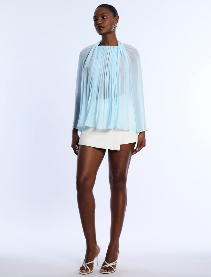 Pleated Sheer Blouse