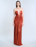 Plunging U Neckline Gown