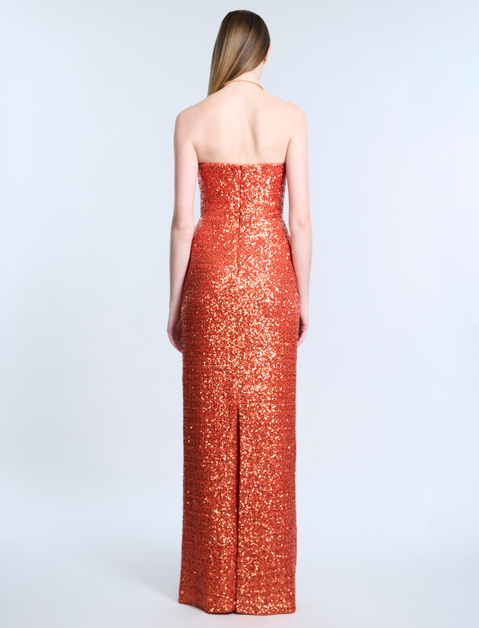 Plunging U Neckline Gown
