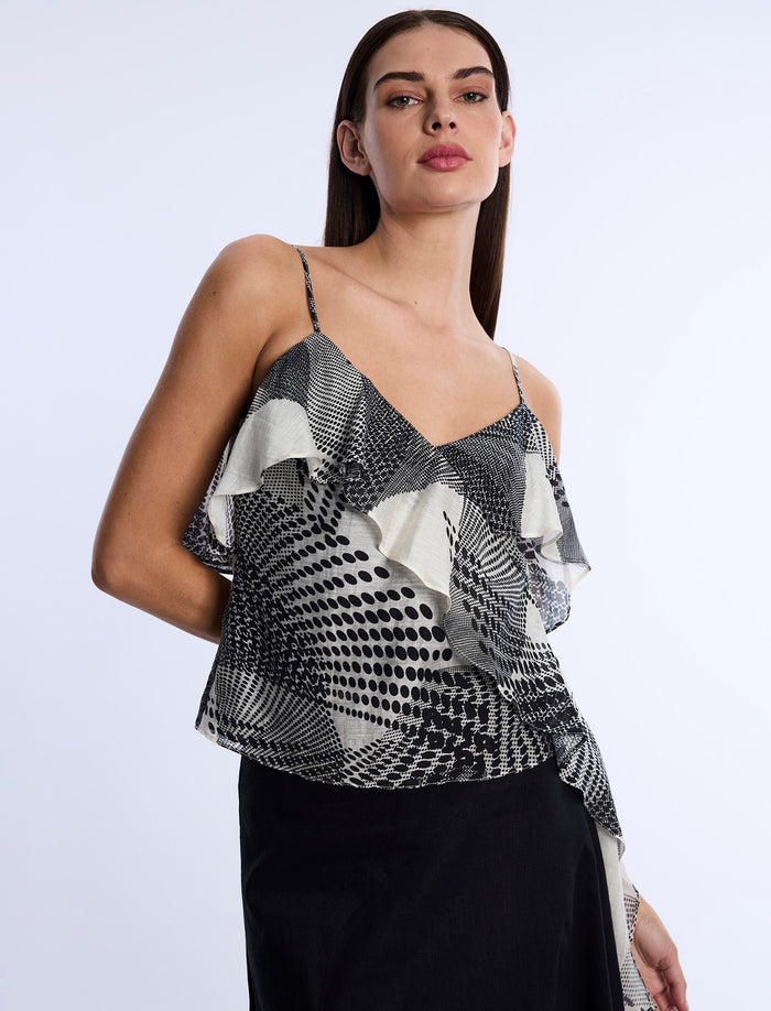 Printed Flounce Cami