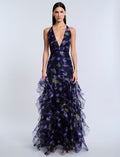 Printed Organza Gown