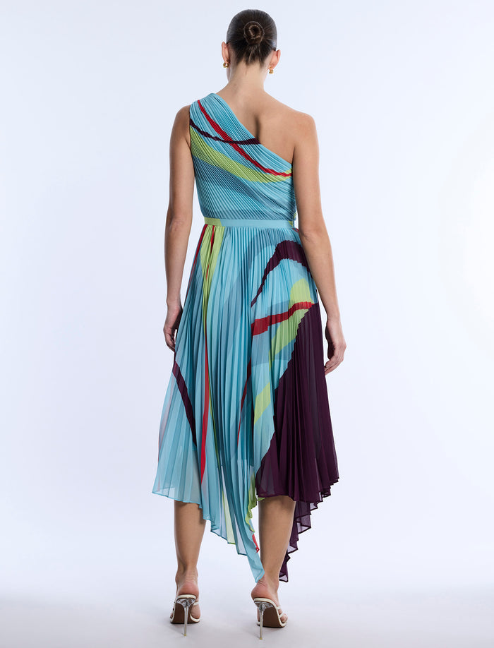 Printed Pleated Dress