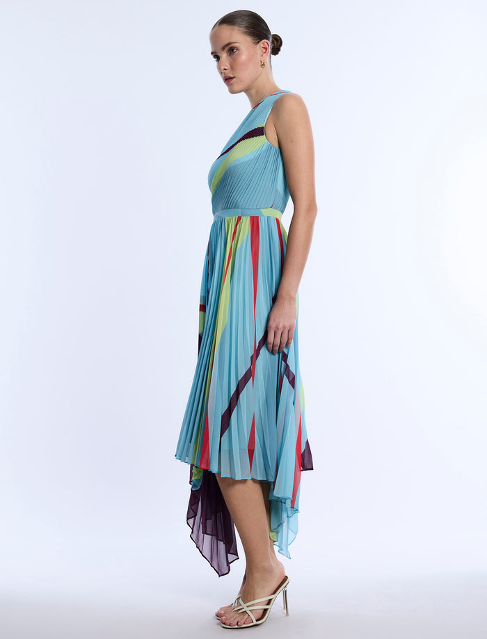 Printed Pleated Dress
