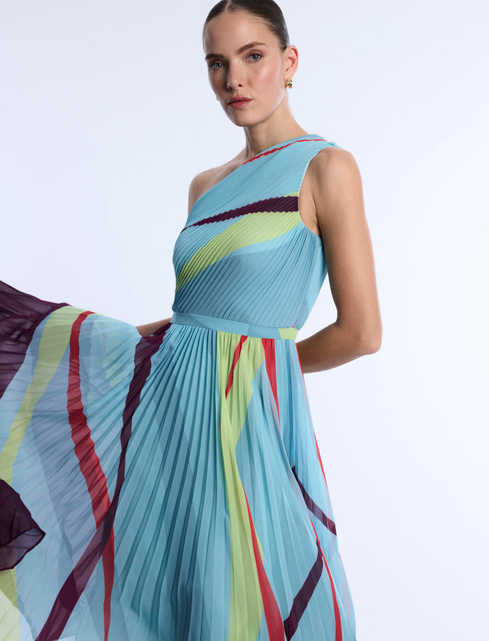 Printed Pleated Dress