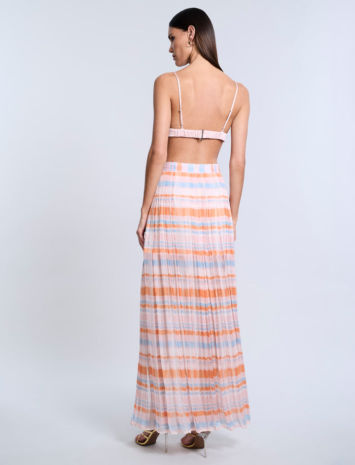 Printed Pleated Skirt