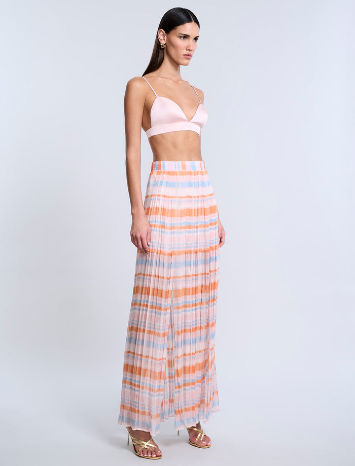 Printed Pleated Skirt