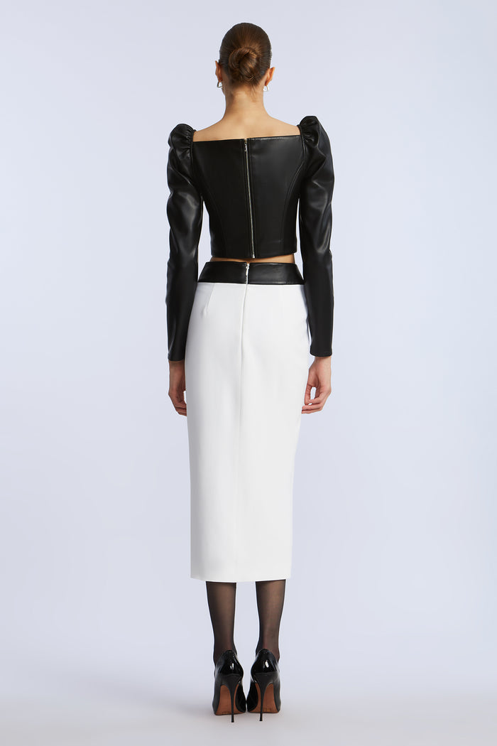 Puff Sleeve Leather Top