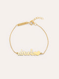 Pulsera Abuela Heart Plata Baño Oro