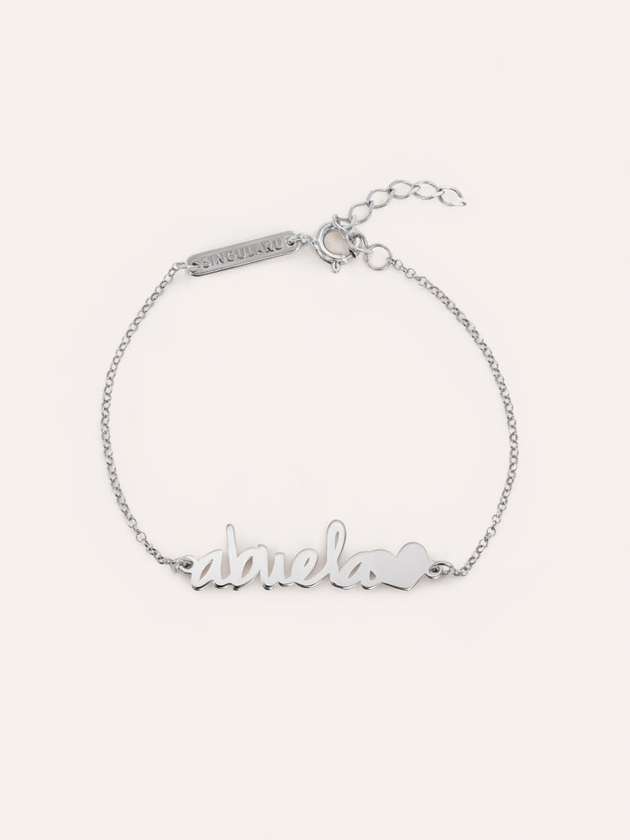 Pulsera Abuela Heart Plata
