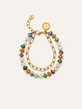 Pulsera Alpine Stones Acero Baño Oro