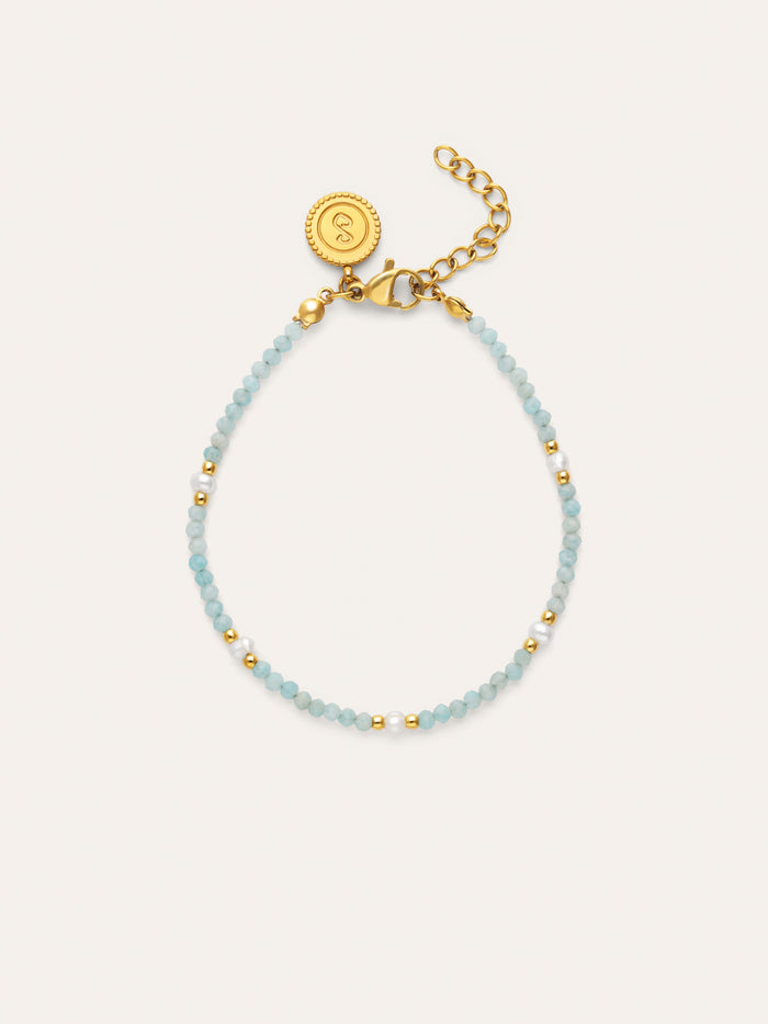 Pulsera Azulina Acero Baño Oro