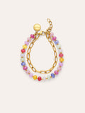 Pulsera Bali Chic Stones Acero Baño Oro