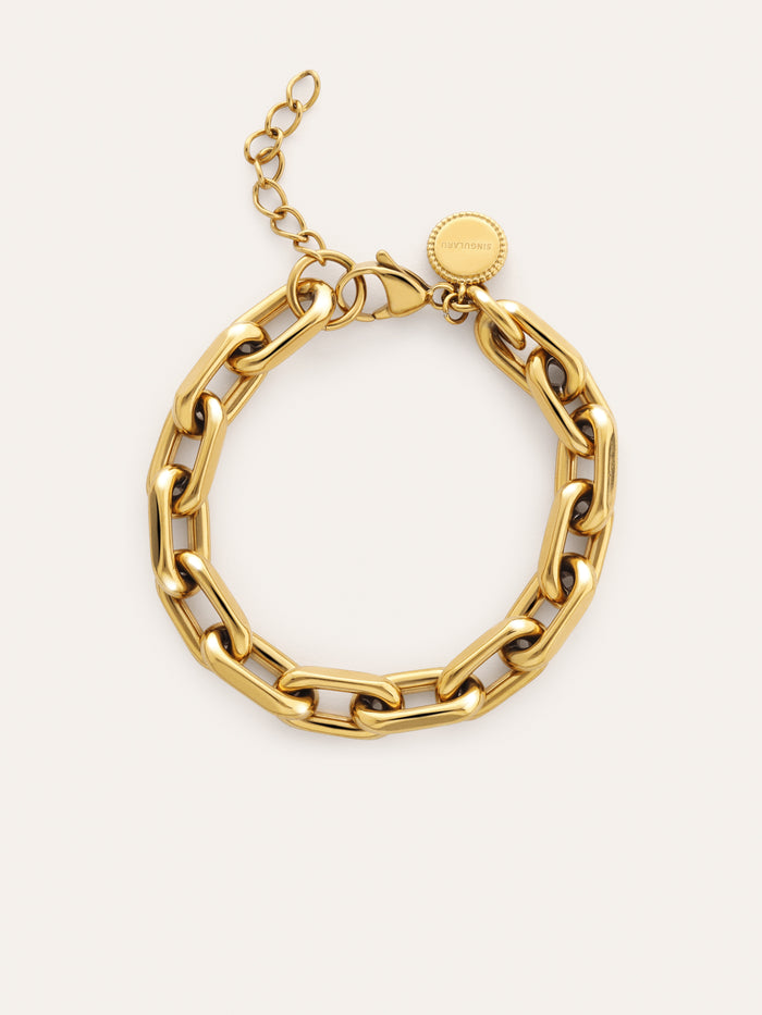 Pulsera Big Link Acero Baño Oro