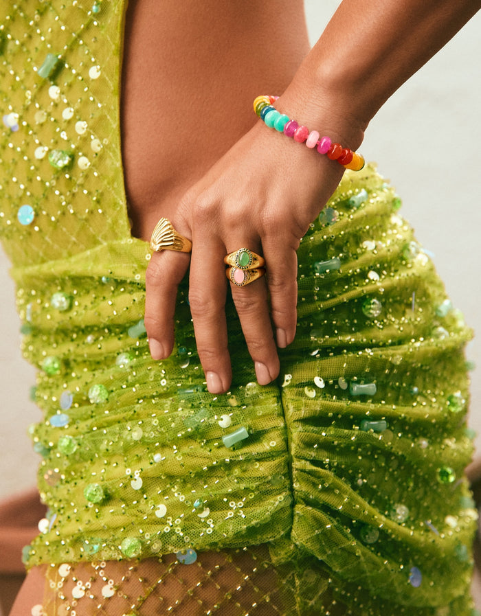 Pulsera Bloom Stones Acero Baño Oro