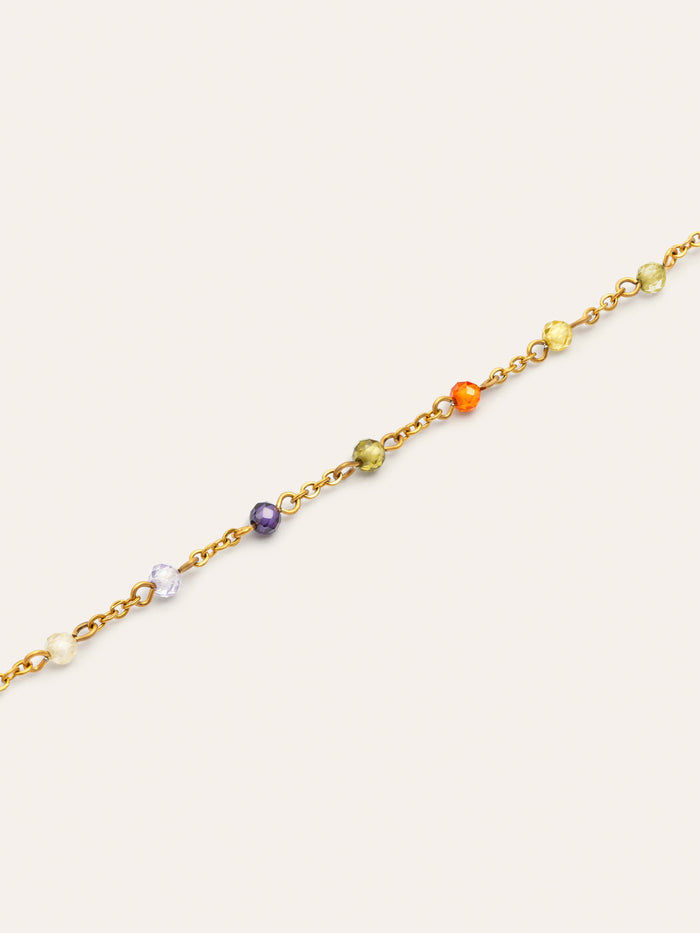 Pulsera Crystals Colors Atardecer Acero Baño Oro