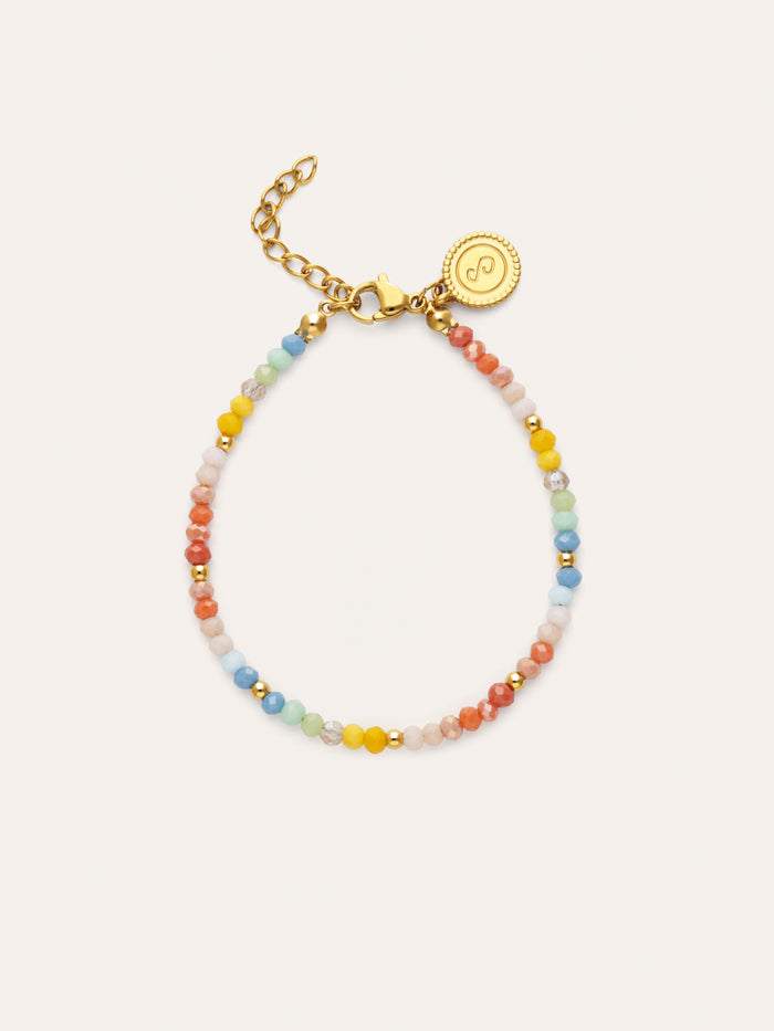 Pulsera Crystals Pastel Acero Baño Oro