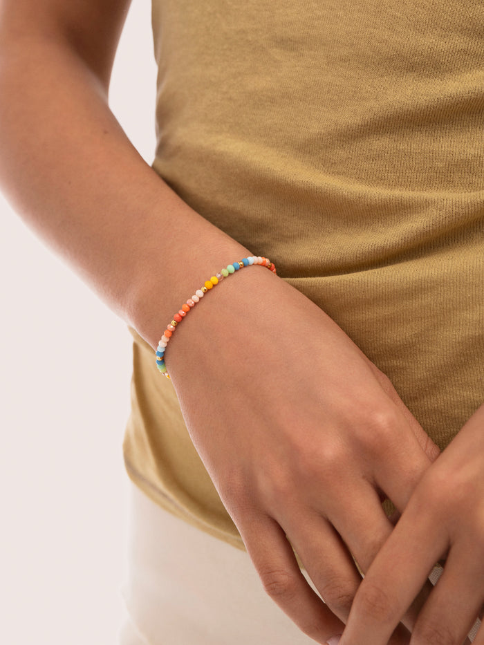 Pulsera Crystals Pastel Acero Baño Oro