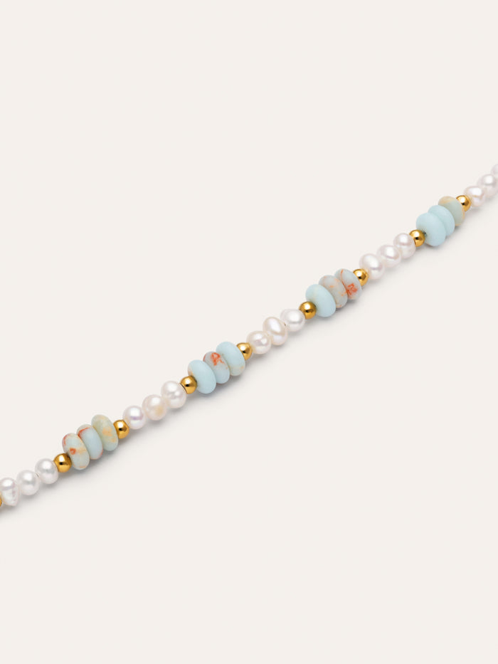 Pulsera Daylight Perlas Acero Baño Oro