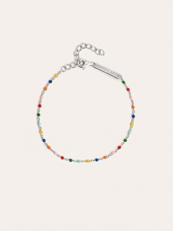 Pulsera Dots Colors Enamel Plata