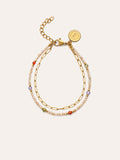 Pulsera Double Glam Acero Baño Oro