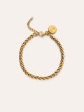 Pulsera Fine Disco Acero Baño Oro