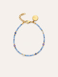 Pulsera Glam Azul Acero Baño Oro
