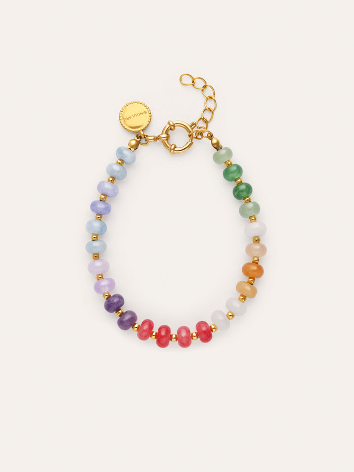 Pulsera Gummy Stones Acero Baño Oro
