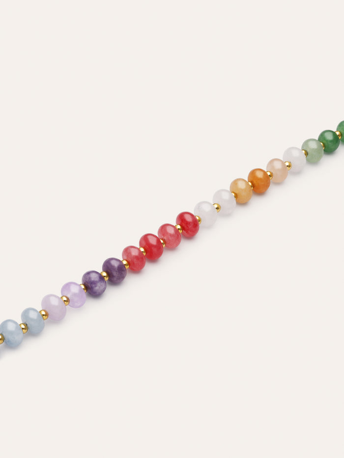 Pulsera Gummy Stones Acero Baño Oro