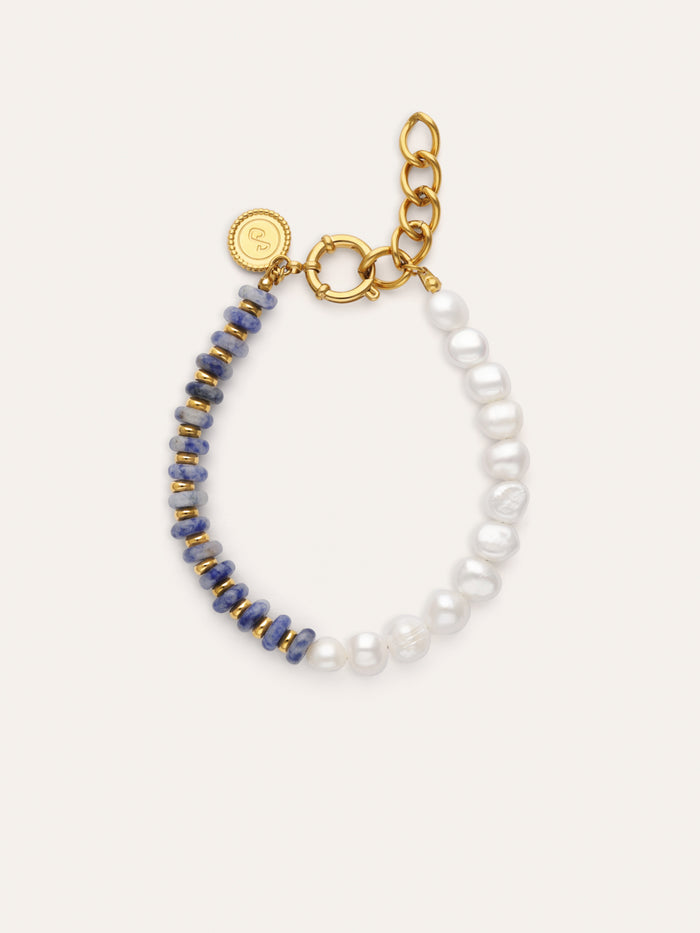 Pulsera Índigo Pearl Acero Baño Oro