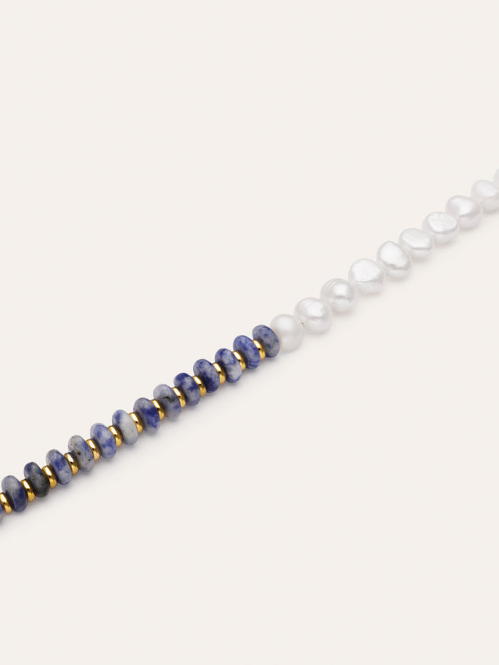 Pulsera Índigo Pearl Acero Baño Oro